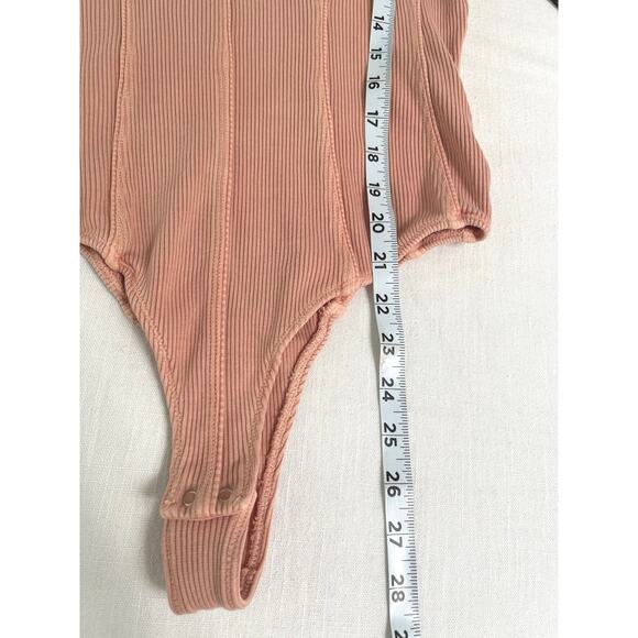 AGOLDE ELNA Ribbed Bodysuit in Grapefruit Size M, NWT - Picture 8 of 9